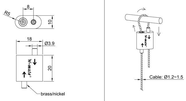 Cable Holder-Lopping Gripper-20mm