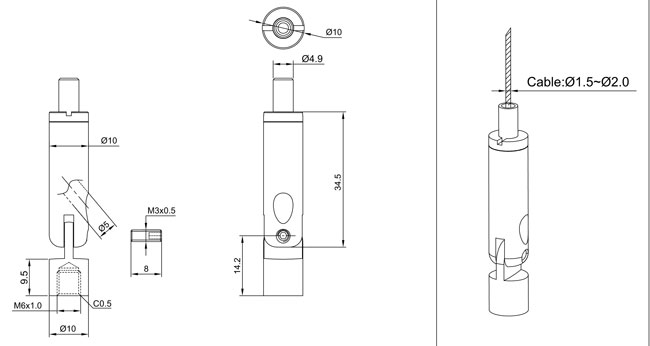 Rotational Cable Gripper Side Exit Rotational Cable Gripper Side Exit