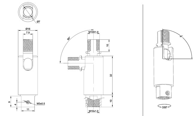 Swivel Joits Thread M10x1.0