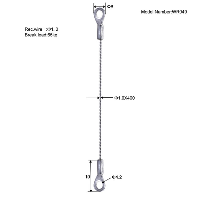 Wire Rope With Ring-eyes WR049 Wire Rope With Ring-eyes WR049