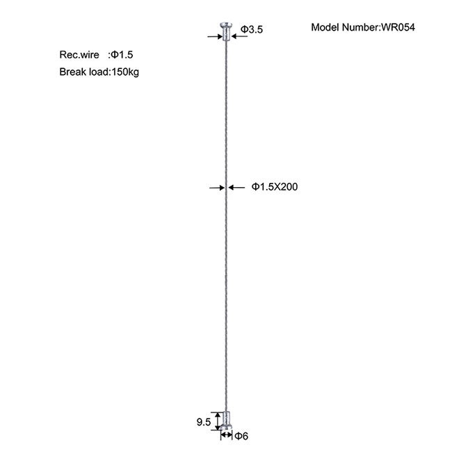 Diecast Mushroom End Wire Rope WR054