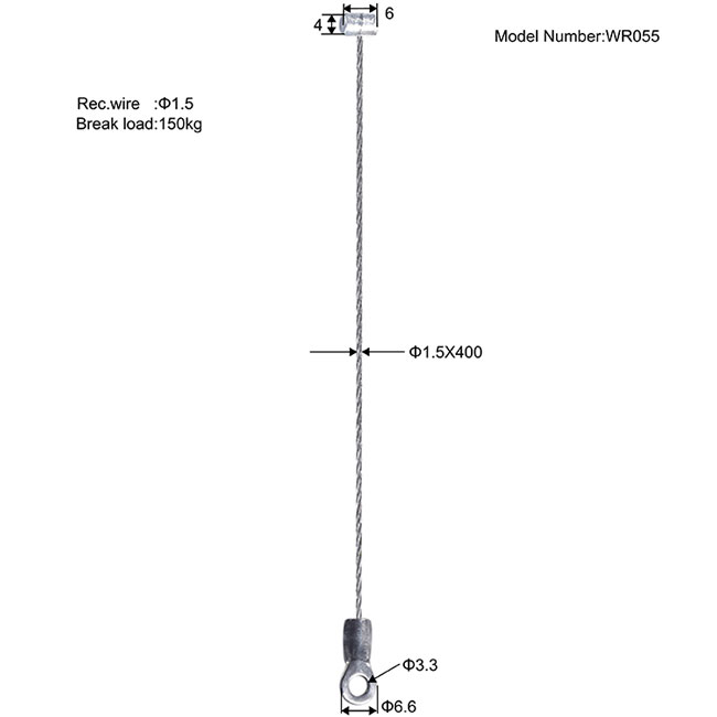 Galvanized Wire Rope with T And Eye End WR055