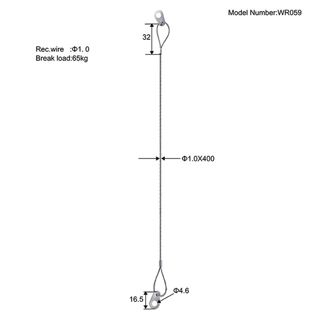 Loop End Stainless Steel Wire Rope WR059 Loop End Stainless Steel Wire Rope WR059